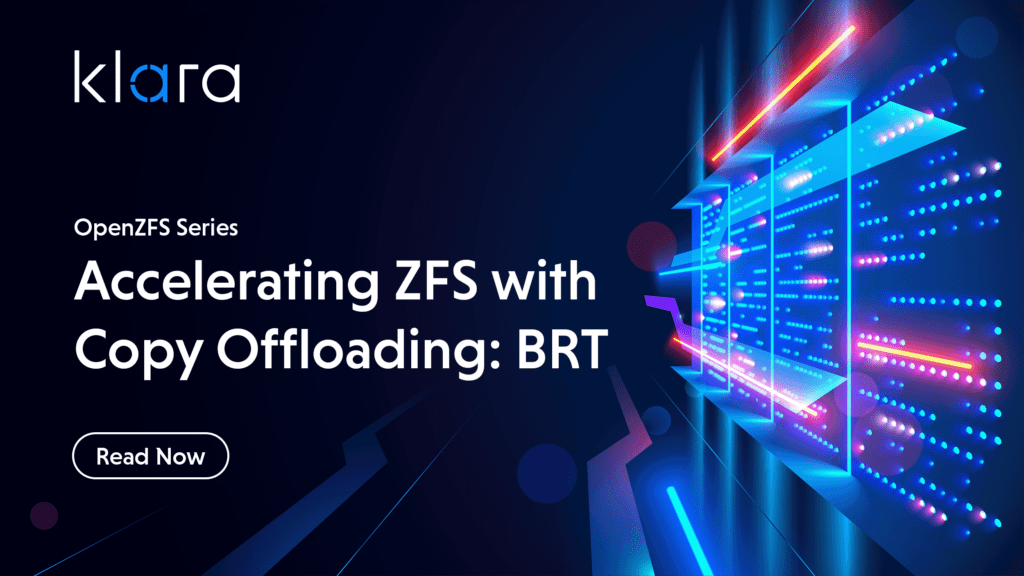 Graphic showing a server and the caption, "Accelerating ZFS with Copy Offloading: BRT."
