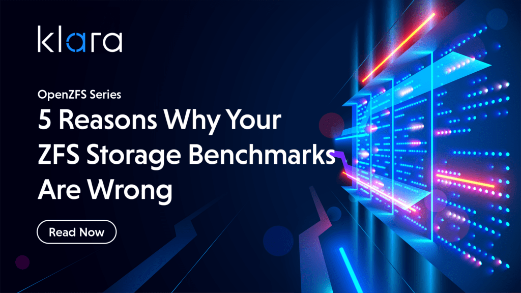 Graphic presenting "5 Reasons Why Your ZFS Storage Benchmarks Are Wrong" article.